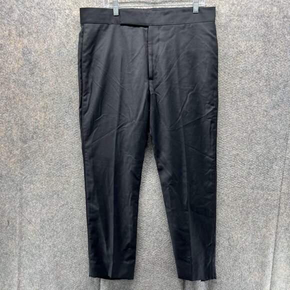 Emporio Armani Pants Men 38 Adult Black Pleated Casual Italy Vintage Trousers